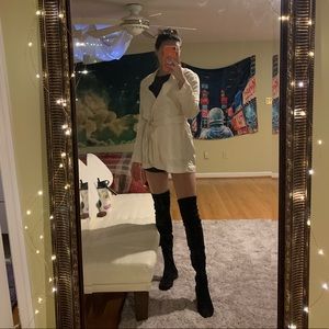 Black thigh high boots